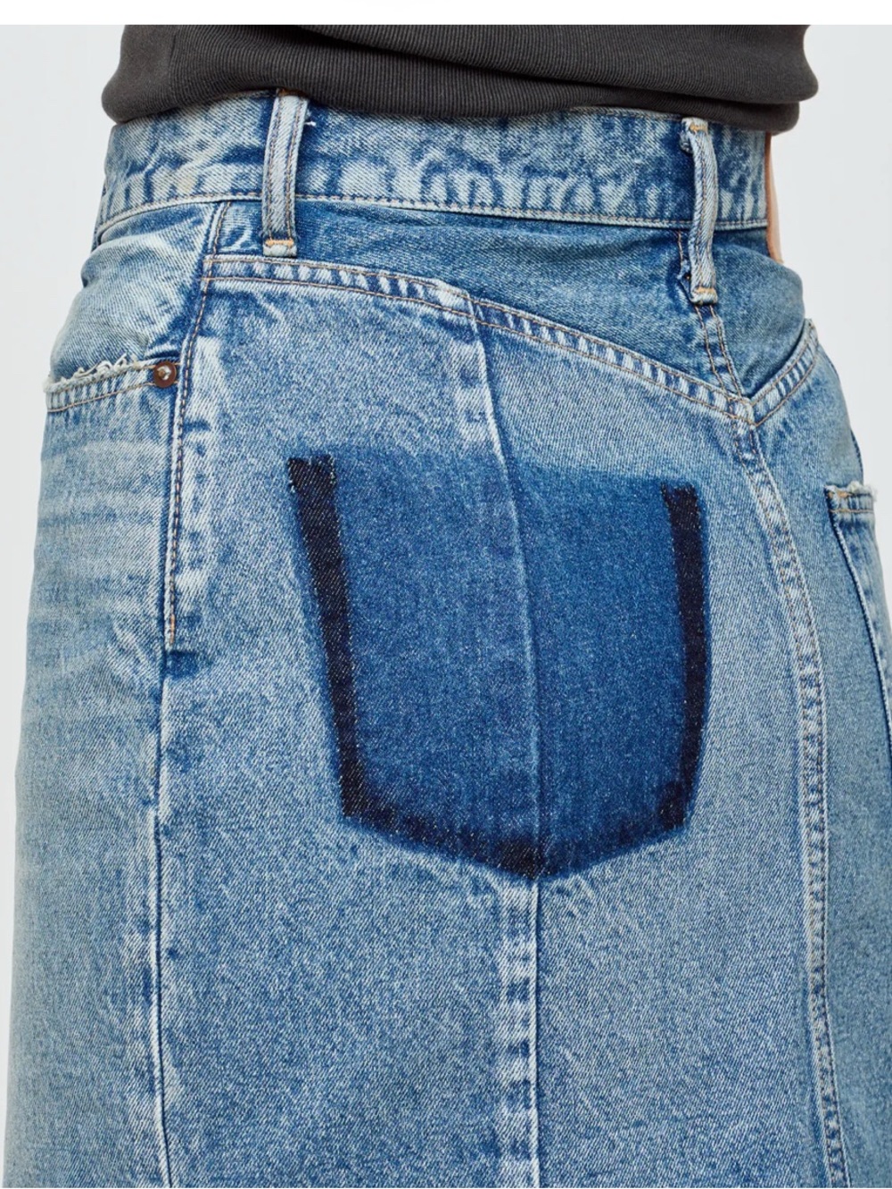 Moussy - my Thomoston asymmetrical Distressed Denim Mini Skirt - Picture 3 of 7